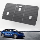 ASZSK Tappetini Schienale Posteriori per Tesla Model Y (5 Posti) 2021 2022 2023 2024, Tappetino Protezion Sedil Posterior, Tappeti per Sedili Posteriori in TPE Tesla Modello Y Accessori