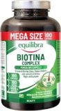 Equilibra Biotina Altodosata 450 mcg, per Capelli e Unghie, con Zinco, Rame, Selenio, Estratti di Ortica, Miglio, Equiseto, Vegan, Senza Glutine, Privo di Lattosio, 180 Capsule