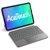 Inateck Custodia Tastiera per iPad 11a/10a Gen, iPad 10a (10,9″)/11a Gen (2025 A16), Air 11″ M4/M3/M2, Air 6/5/4a, Pro 11 4a-1a, Tastiera Ultralight Rimovibile con Touchpad, Grigio AceTouch