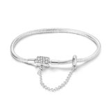 KUNSIR Moments-Bracciale Donna Adatto per Ciondolo Argento Sterling 925 Braccialetto Snake Bracciali Compatibile con Pandora Ciondolo