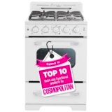 Unique Appliances Classic Retro Gas Range, Freestanding Gas Range with 4 Burners, Convection Oven, and Oven Light, 24″, Marshmallow White