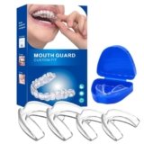 Bite Bruxismo Notturno, Anti-Bruxismo Protettori Buccali per la Notte, 4PCS con Scatola di Stoccaggio, Comfortevoli per l’uso durante il Dormire, Efficace Per Russare I Denti