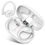 Cuffie Bluetooth Sport, 75 Ore Auricolari Bluetooth 5.4 con 4 ENC Mics, Stereo Cuffiette Bluetooth Antirumore, IP7 Impermeabili Cuffie Wireless con Display LED, Cuffie Senza Filo per Palestra/Running