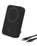 Belkin BoostCharge Pro Power bank wireless 10.000 mAh con Qi2, caricabatteria portatile compatibile con MagSafe, supporto integrato per iPhone 16, 16 Plus, 16 Pro/Pro Max, iPhone 15 e altri, nero