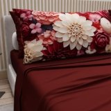 PETTI Artigiani Italiani – Lenzuola in Cotone con Federe in Stampa Digitale, Lenzuola Letto Singolo, Completo Letto Singolo, Floreale 24 Bordeaux, 100% Made in Italy