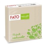 Fato – Tovaglioli Natural di Carta Monouso Piegati in 4, Ecologici, Confezione da 50 tovaglioli, Formato 33×33, 2 veli, Decoro Natural Style, Carta 100% di Fibre Riciclate