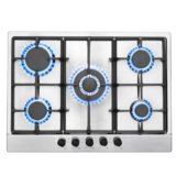 SNDOAS Piano Cottura 5 Fuochi, Piano Cottura 68cm con Protezione Automatica Della Fiamma, Gas Naturale e Gas Propano, Incorporato, Acciaio Inossidabile, 10460 W, 220-240 V