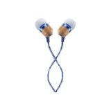 House of Marley Jamaica Cuffie In Ear, Auricolari con Filo, Microfono Incorporato, Isolamento Acustico, Cuscinetto da 9.2 mm, 2 Misure in Silicone, Cavi Antigroviglio, Materiale Riciclato, Denim