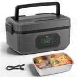 Niktulo Lunch Box Elettrico Senza Fili, Scaldavivande Autoriscaldante da 24000 mAh con Contenitore a Tenuta Stagna da 1,2 L, Lunch Box Riscaldato Portatile Ricaricabile