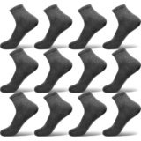 Ycets Ankle Socks for Men, Black Cotton Crew Boot Socks Moisture Wicking Athletic Men for Hiking Running Cycling,12 Pairs