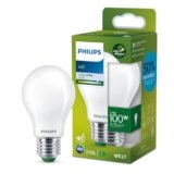 Philips LED Lampadina Goccia Vetro Smerigliato Classe A, 100W, E27, Luce Bianca Fredda, Non Dimmerabile