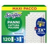 120 Pezzi Swiffer Ricambi Panni Catturapolvere Per Scopa E 3 Pezzi Ricambi Panni Lavapavimenti, Per Catturare E Intrappolare 3 Volte Più Polvere, Sporco E Peli Di Una Scopa Tradizionale
