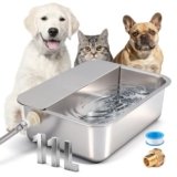 Abbeveratoio Automatico Per Cani, Distributore Esterno In Acciaio Inossidabile Da 11 Litri Per Cani Di Grossa Taglia, Cavalli, Anatre, Polli E Bestiame (39 X 29cm)