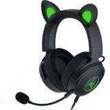 Razer Kraken Kitty V2 Pro – Cuffie RGB Cablate con Orecchie Intercambiabili da Gatto/Orso/Coniglio (Illuminazione Reattiva allo Streaming, Audio Surround 7.1) Nero