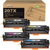 colorfly 207X MFP M283fdw Toner Compatibile per 207X 207A per HP Color Laserjet Pro MFP M283fdw Toner per HP Color Laserjet Pro M255dw M282nw M283fdn M255nw W2210X W2211X W2212X W2213X (4-Pack)