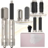 Atopskins 6 in 1 Asciugacapelli Hair Styler 1000W Spazzola Asciugacapelli mit Hairstyler, Air Styler Set con Airflow Arricciacapelli,Spazzola Phon,per Arricciatura,Stiratura,Volumizzante