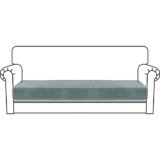 CHELZEN Velluto Coprisedile per divano, Copriseduta Divano Elasticizzato, Soft Cuscino Protezione Divano Sedile Lavabile (3 Posti, Blu Polvere)