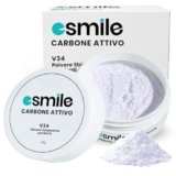 ESMILE Polvere Sbiancante Denti Immediato – Carbone Attivo Naturale al gusto di Menta per uno Sbiancamento Professionale – Pasta per Denti Bianchi (-, Carbone Viola V34)