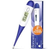 Boncare 10 Seconds Digital Thermometer for Adults and Kids – Accurate & Safe Rectal Thermometer for Baby with Fever Alarm, Oral Thermometer (Dark Blue)