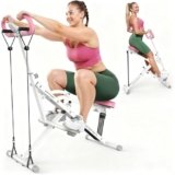 Sportsroyals Squat Machine for Home,Rodeo Core Exercise Machine,330lbs Foldable,Adjustable 4 Resistance Bands,Ride & Rowing Machine for Botty Glutes Thighs,Ab Back/Leg Press Hip Thrust