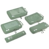 ECOHUB 5 Pezzi Organizer Valigia Compressione Salvaspazio Accessori Viaggio Utili Packing Cubes Set Organizzatore Viaggio Sacchetti Travel Essentials Kit Viaggio Aereo(Verde)