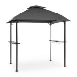 blumfeldt Steakhouse al Sur – Gazebo, Parasole, 244x260x152cm (LxAxP), Tetto/Parasole: Poliestere 160g Idrorepellente/Ignifugo, Telaio: 4x4cm, Acciaio Rivestito a Polveri, Grigio Scuro