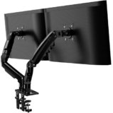 Invision Braccio Monitor Supporto Schermi 19-32 pollici, VESA 75/100mm, Morsetto Scrivania, Regolazione Dell’altezza con Inclinazione, Girevole e Ruota, Capacità di Carico 2-9kg MX400 Braccio Doppio