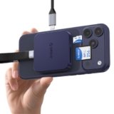 ORICO Lettore di schede SD magnetico con ricarica PD 100W, SD/TF 3.0, velocità di trasferimento dati 104 MB/s, Card Reader Compatibile con iPhone 17/16/15, iPad Pro e MacBook (Blu, 4 IN 1)