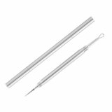 Punti Neri Rimozione Metallo 2 in 1 Ago per la Pulizia Dell’Acne Professionale Ago Estrattore Punti Neri per Naso e Viso (Argento)