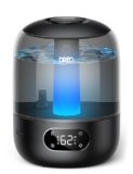 Dreo 3L Umidificatore Ambiente Bambini Silenzioso 26dB con Sensore di Umidità, Ultrasuoni Nebbia Fresca, Ugello 360°, 30h Autonomia, Diffusore Oli Essenziali, Luce Ambientale, per Casa e Piante, Nero