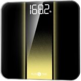 RunStar Bilancia Pesapersone Digitale, Bilancia professionale ad alta Precisione, Max 180 kg, Display Retroilluminato a LED Chiaro, Bilancia Precisa in Vetro Temperato da 6 mm