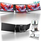 KYY 15.6″ Laptop Screen Extender, 1080P FHD IPS Portable Monitor, One Cable USB-C Triple Monitor, Dual Travel Screen for 12″-17” Laptops, 360° Rotation & Kickstand，X90D (Driver Need)