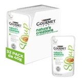 GOURMET Nature’s Creations Soup Cibo Umido per Gatti Adulti con Tonno Naturale e Verdure 32 Buste da 40g