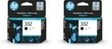HP 302 F6U66AE Cartuccia Originale da 190 Pagine, Compatibile con Stampanti DeskJet 1110, 2130, 3630, Envy 4520, OfficeJet 3830, 4650, 5220, e 5230, Nero (Confezione da 2)