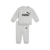 PUMA MINICATS ESS Crew Set FL INF, Abiti lavorati a maglia Unisex – Bimbi 0-24, Light Gray Heather, 68