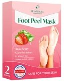 PLANTIFIQUE Maschera Piedi Esfoliante | Trattamento Calli e Duroni | Cura e Scrub Piedi | Peeling Piedi Forte | Pulizia Talloni Screpolati | Foot Peel Mask Calzini Pedicure Peel Off | Fragola 2 Paia