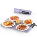 Electric Food Warming Mat with 9 Temperature Settings, Quick Heating Pad, Auto-Off Timer, Portable Silicone Food Warmer for Parties and Home
