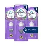 Glade Sense & Spray Profumatore per Ambienti con Oli Essenziali e Sensore di Movimento, Fragranza Tranquil Lavender & Aloe, 3 Ricariche