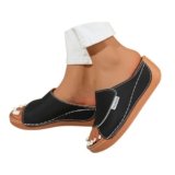 Ciabatte Donna Estive Ortopediche Scarpe Con Plantare Estraibile Ciabattine Spiaggia Comode Sandali Trekking Aperte Pantofole Da Casa Alte Mare Ciabatta Estiva Sanitarie Sabot,Black,Nero,39