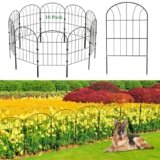 Recinzione Giardino in Metallo Palizzata da Giardino, 60 cm (H) x 33 cm (W) 10 pannelli Recinzioni Decorative da Giardino, Design Bello Robusto e Affidabile Resistente Staccionata Esterne