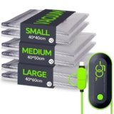 Vacbird Sacchetti Sottovuoto Vestiti Viaggio con Pompa USB, Set di 6 Buste Sottovuoto Vestiti Riutilizzabili Durata- Essenziali per Viaggio Salvaspazio