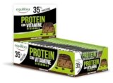 Equilibra Barrette Proteiche, 35% Proteine, 24x45g, Dark Choco, Proteine 15.8g per Aumento della Massa Muscolare, Vitamine C e B1 per Metabolismo Energetico, Vitamine B2, B5, B6 per Stanchezza
