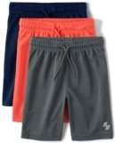 The Children’s Place,Basketball Shorts,boys,Blue/Grey/Orannge 3 Pack,X-Large