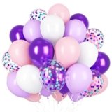 Ousuga Palloncini Rosa Viola 50 Pezzi 12 Pollici con Coriandoli Viola, per Compleanno Natale Capodanno Festa K-pop Battesimo Matrimonio Decorazione
