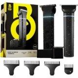 The Beard Club Manscape Body Hair Trimmer for Men, Pubic Hair Trimmer for Men & Ball Trimmer – Mens Body Shaver, Ceramic Blade Ball Shaver – Rechargeable, Electric, Waterproof Wet or Dry Clippers