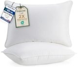 Utopia Bedding Cuscini Letto (Set di 2), 50 x 70 cm Guanciali Letto Coppia, 3D Fibra di Poliestere (Bianco)