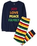 The Children’s Place Baby Adult Holiday Pajamas, Cotton, Joy Stripe, 3X-Large