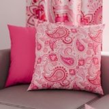 PETTI Artigiani Italiani – Coppia di Federe Cuscino 50×50 cm in Microfibra, Cuscini Arredo Camera da Letto, Divano, Salotto, Set 2 Fodere Copricuscino, Federa Paisley Rosa, 100% Made in Italy
