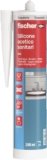 Fischer SAS Trasparente, Silicone Sigillante Antimuffa interno/esterno Acetico per Sanitari e Cucina, Bagno, Doccia, Ceramica, 9362