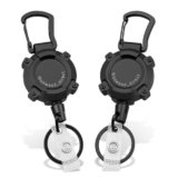 Porta badge retrattile 2 pezzi portachiavi retrattile, portachiavi allungabile con filo in acciaio da 80 cm, porta badge per campeggio ed escursionismo